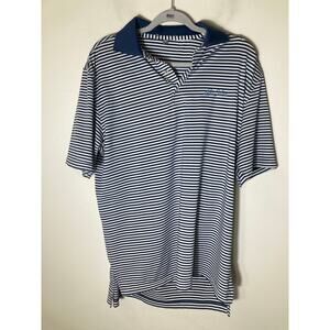 Sea Island Navy and White Golf Shirt Sz M
